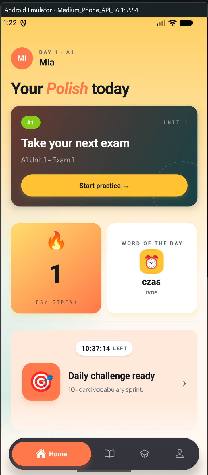 LinguiSpark home screen